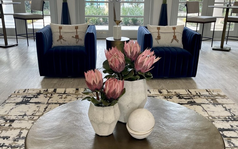 a table with flowers on it